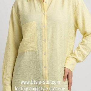 Buy Linen Women Shirt Color Yellow in Egypt Cairo, Alexandria, Shipping to all governorates اشترى شميز كتان حريمي لون اصفر فى مصر