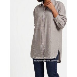Linen Women Shirt Color Beige Egypt شميز كتان حريمي لون بيج فى مصر 3