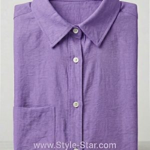 Linen Women Shirt Color Lavender Egypt www.Style-Star.com 1 شميز كتان حريمي لون لافندر فى مصر