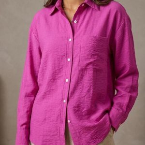 Linen Women Shirt Color Fuchsia Egypt شميز كتان حريمي لون فوشيا فى مصر