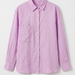 Linen Women Shirt Color pink Egypt 1 شميز كتان حريمي لون بينك فى مصر