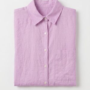 Linen Women Shirt Color pink Egypt 2 شميز كتان حريمي لون بينك فى مصر