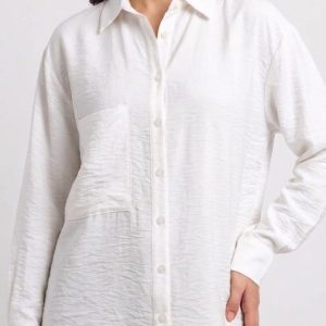 Linen Women Shirt Color white Egypt شميز كتان حريمي لون ابيض فى مصر