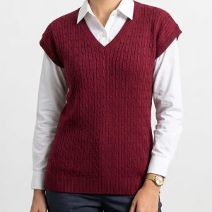 Winter Women Burgundy Cotton Vest Egypt فيست حريمى شتوى قطن لون برجندى فى مصر