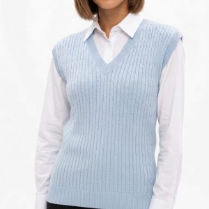 Winter Women baby blue Cotton Vest Egypt فيست حريمى شتوى قطن لون بيبي بلو فى مصر