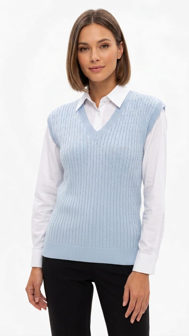 Winter Women baby blue Cotton Vest Egypt فيست حريمى شتوى قطن لون بيبي بلو فى مصر