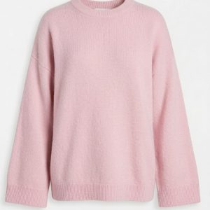 Women's Winter Plain Pink Velvet Pullover in Egypt 1 بلوفر قطيفة حريمى شتوى لون بينك وردى فى مصر